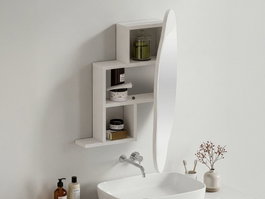 Hanah Home Cloud Storage Bathroom Wall Mirror - Blanco
